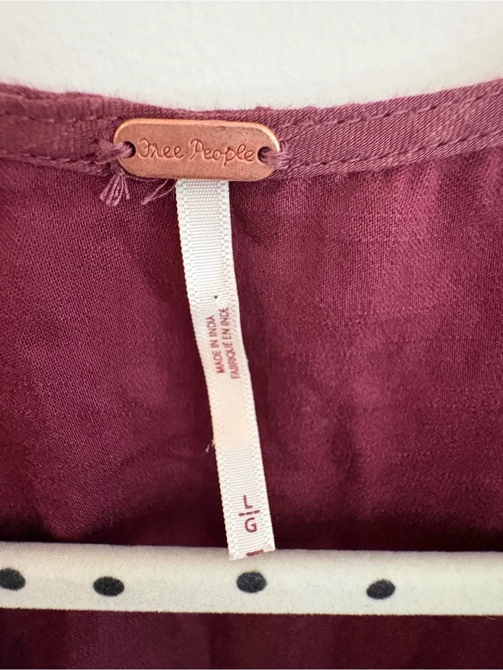 Free People Plum V-Neck Boho Top - Picture 2 of 2